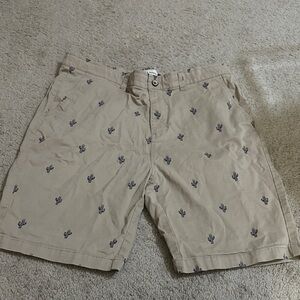 Men's Tan Cactus Print Shorts